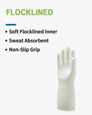 Flock-Lined Nitrile Gloves – Comfortable, Chemical Resistant & Heavy-Duty Protection