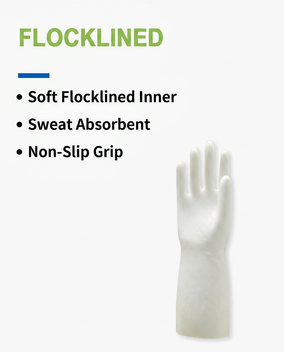 Flock-Lined Nitrile Gloves – Comfortable, Chemical Resistant & Heavy-Duty Protection