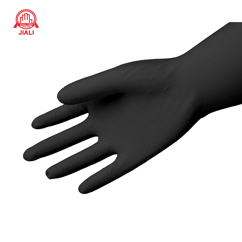 Heavy-Duty Industrial Black Latex Abrasion Resistant Glove - Image 6