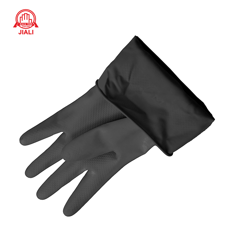 Heavy-Duty Industrial Black Latex Abrasion Resistant Glove - Image 5