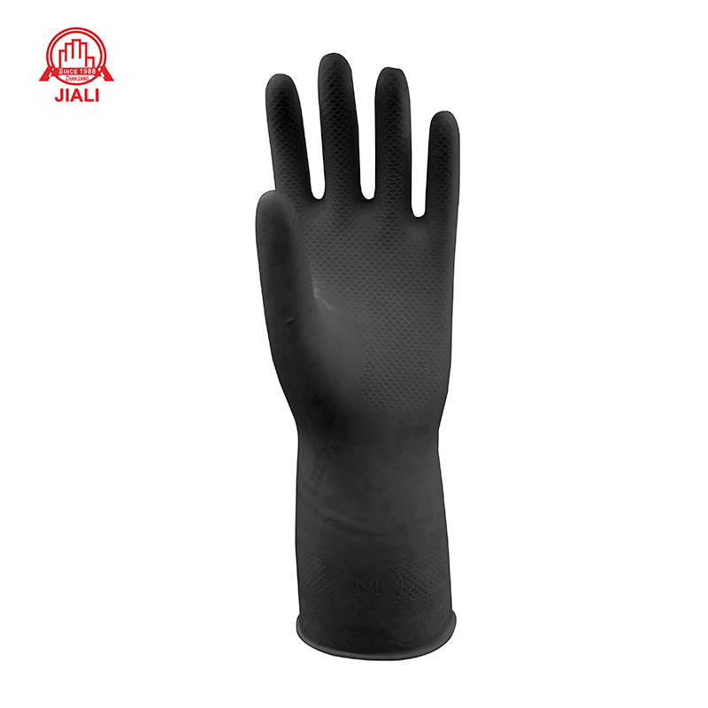 Heavy-Duty Industrial Black Latex Abrasion Resistant Glove - Image 4