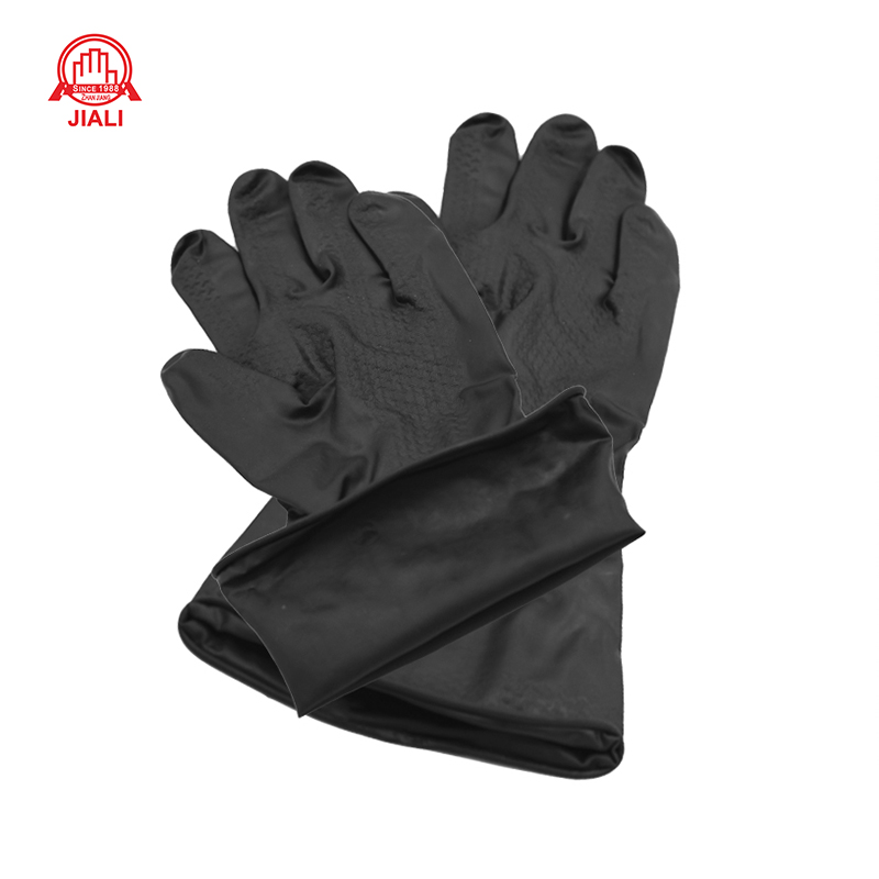 Heavy-Duty Industrial Black Latex Abrasion Resistant Glove - Image 3