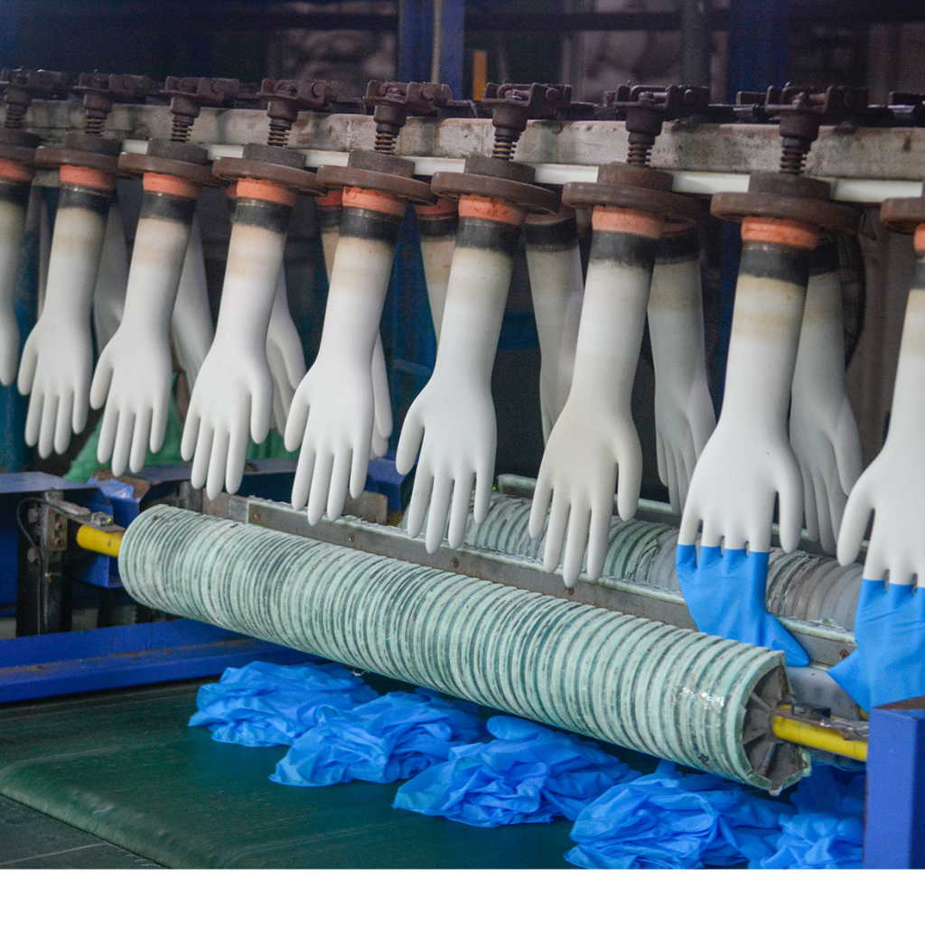 Canton automated latex and nitrile glove production line